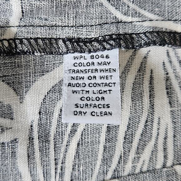 Style & Co Linen A-Line Skirt 16 Black White Floral Print Midi Boho Classic - Picture 7 of 8